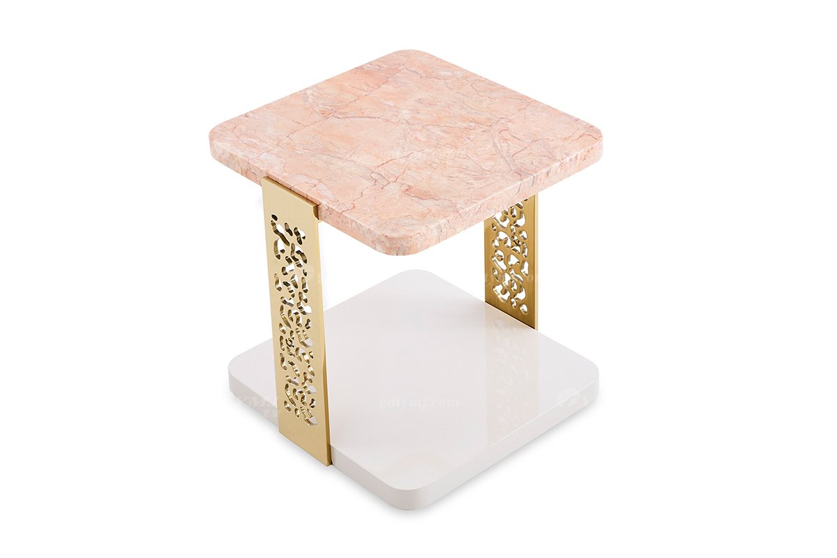 意式輕奢家具高端別墅會所家用時尚高級鈦金屬小方幾邊幾FB122H2L（1）