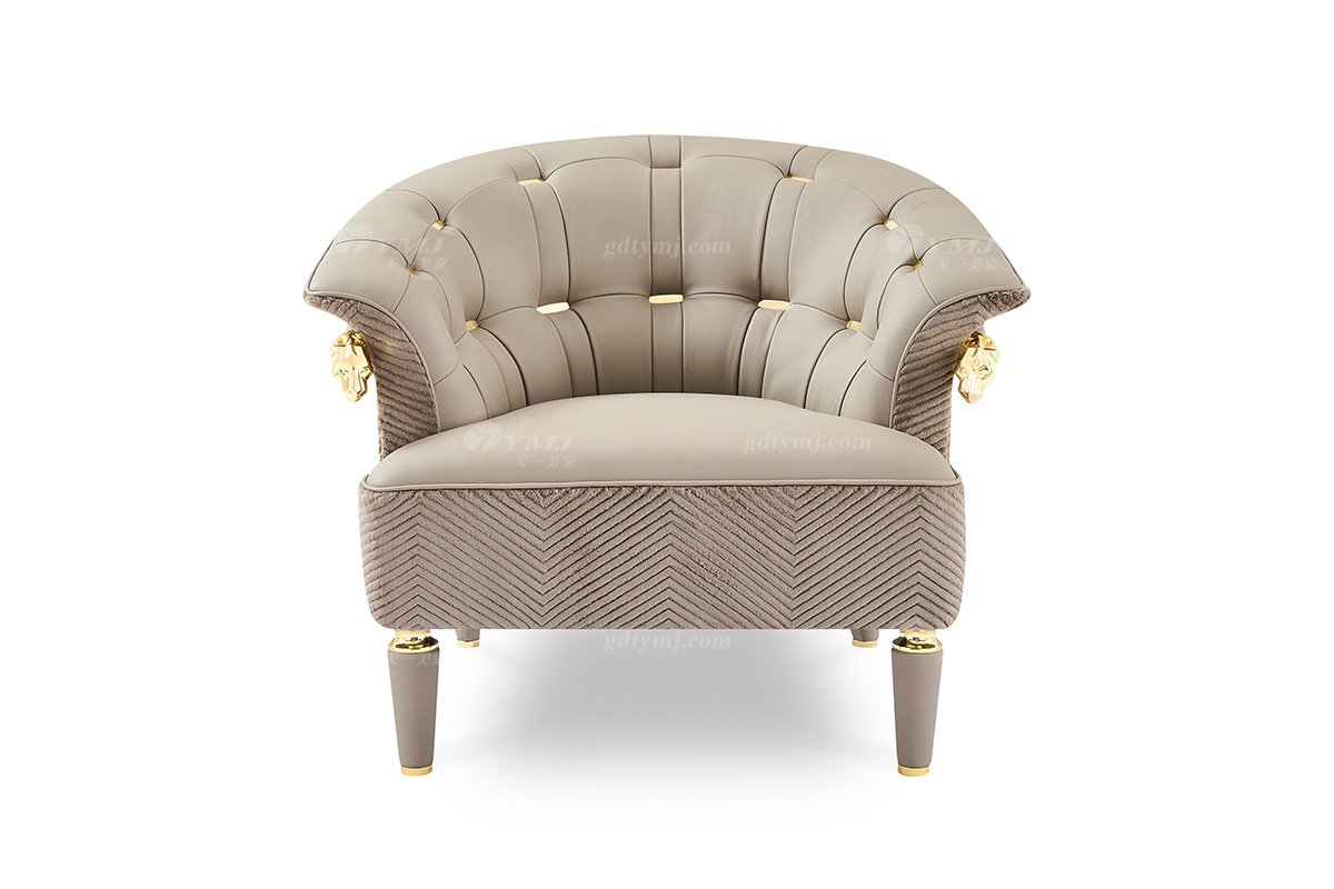 意式輕奢家具高端別墅會(huì)所家用時(shí)尚高級(jí)金屬灰色全皮單位沙發(fā)三位沙發(fā)