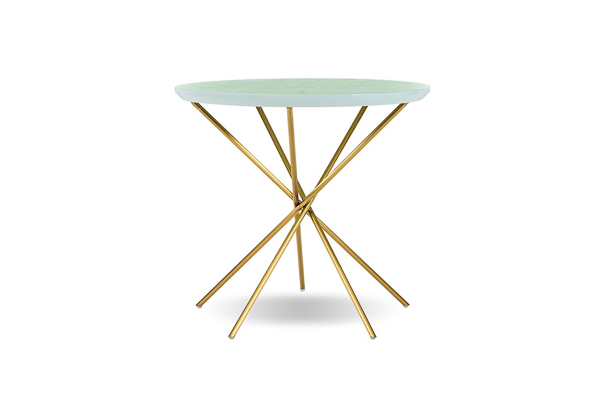 意式輕奢家具高端別墅會所家用時尚創意高級鈦金屬小圓幾角幾