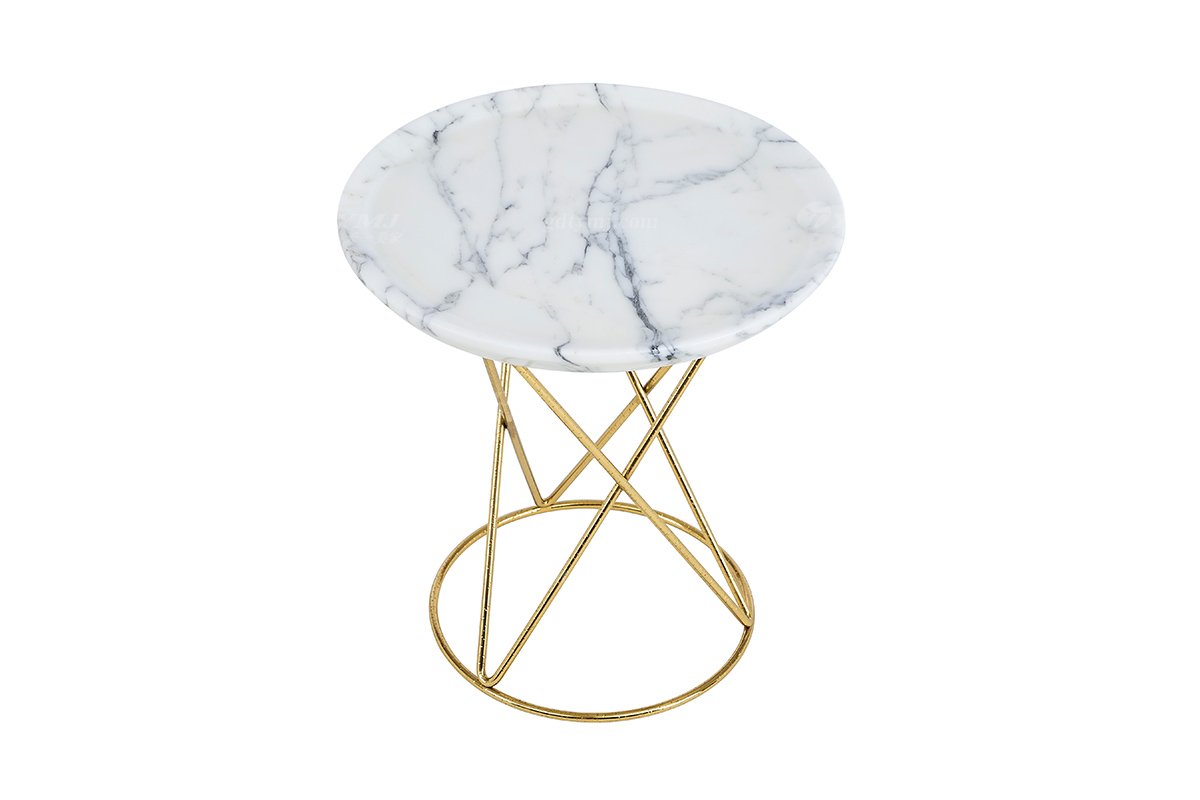 意式輕奢家具高端別墅會所大宅家用精致大花白天然大理石邊幾角幾FB133H2R（1）