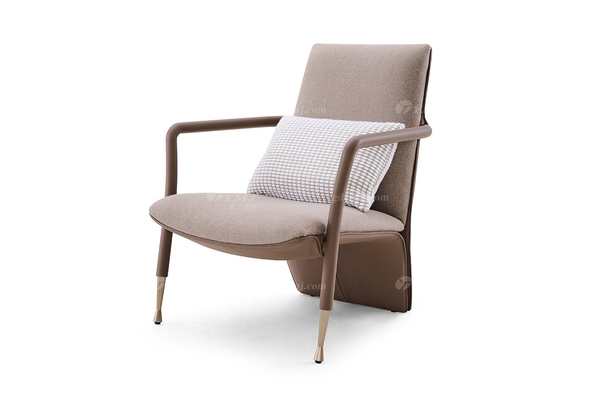 意式輕奢家具高端別墅會所大宅家用時尚棕色單椅休閑椅FB301CH （1）