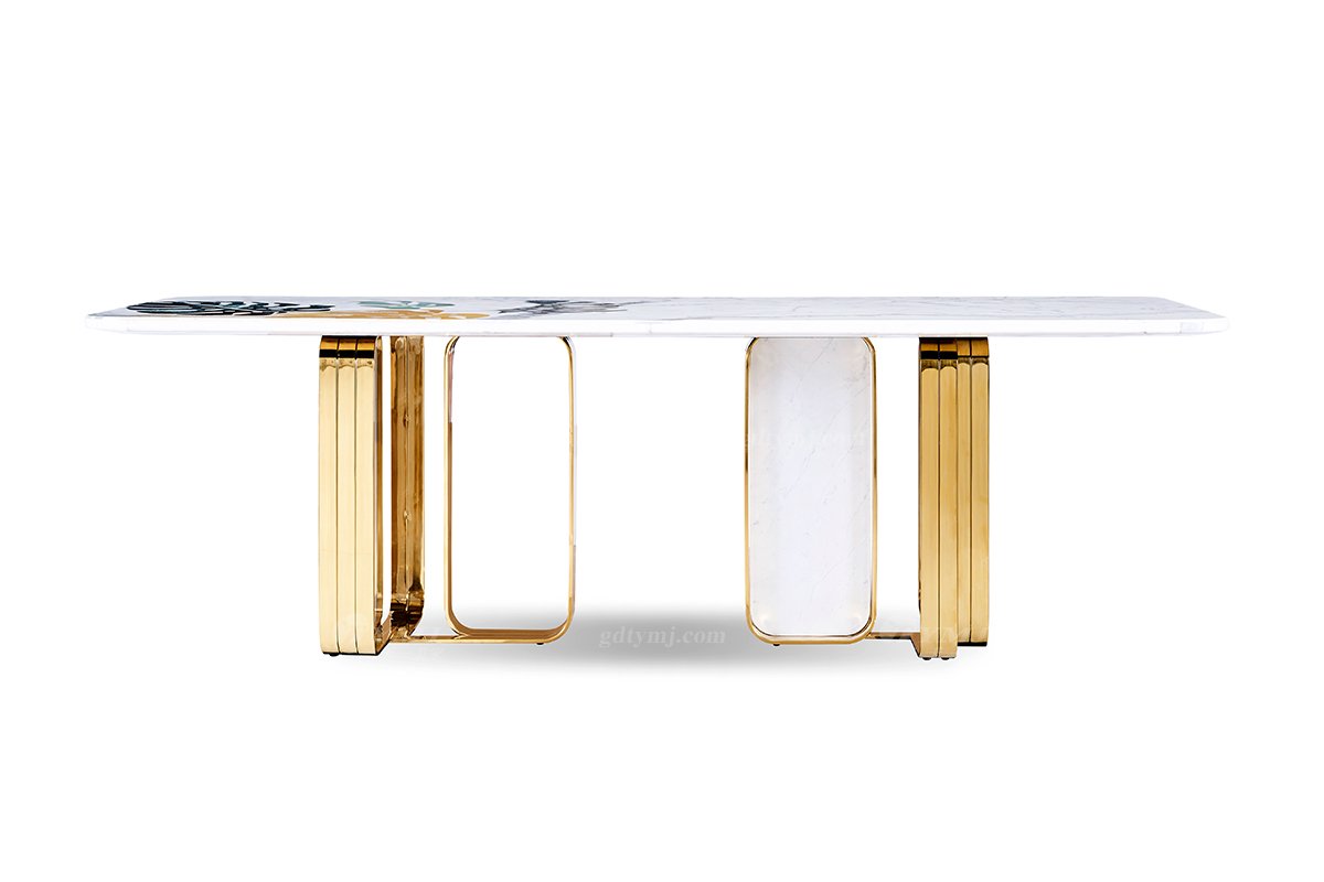 意式輕奢家具高端別墅會所大宅家用時尚奢華大理石長餐臺