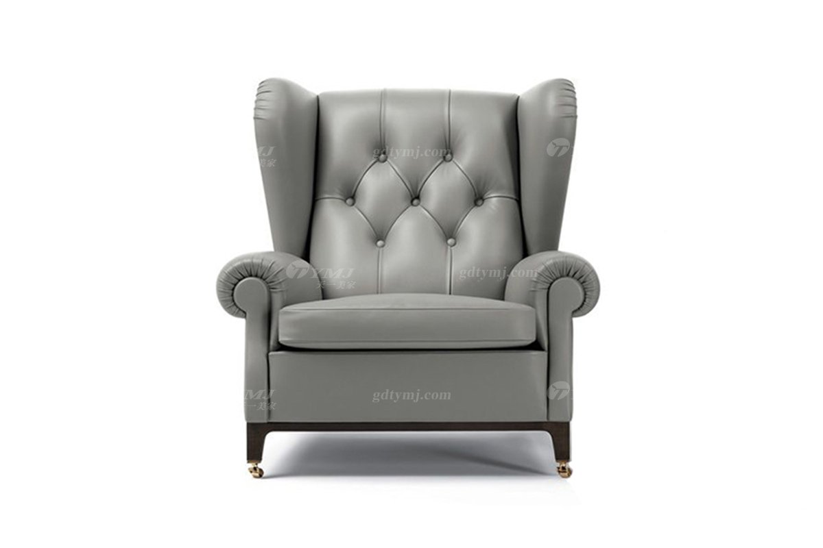 意式雅奢風(fēng)格家具高端別墅會(huì)所家具真皮舒適休閑椅腳踏