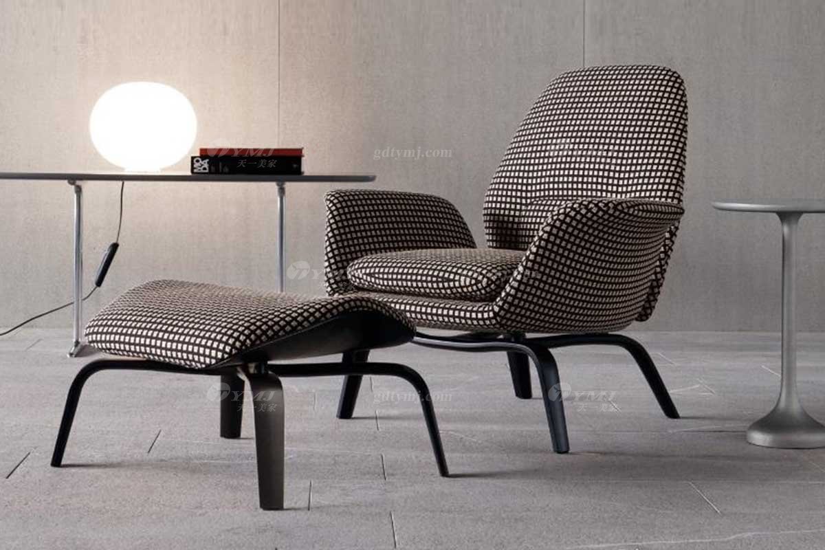 意式雅奢風(fēng)格家具高端別墅會(huì)所家具簡(jiǎn)約灰色布藝休閑椅LC2809休閑椅1