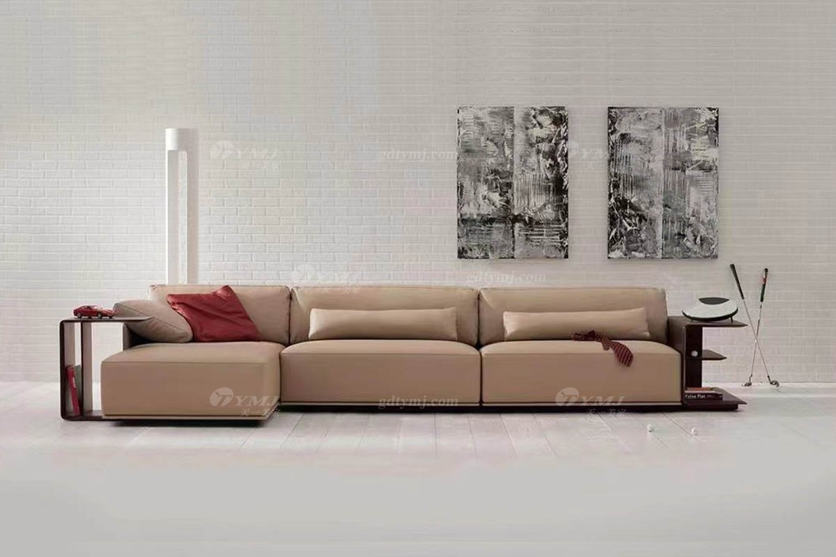 意式雅奢風(fēng)格家具高端別墅會所家具時尚真皮組合沙發(fā)LS2201沙發(fā)2