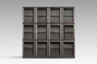  意式雅奢風格家具高端別墅會所家具簡約實木背景書架