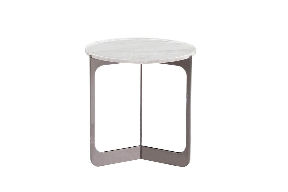  意式雅奢風(fēng)格家具高端別墅會所家具簡約高級天然大理石圓角幾