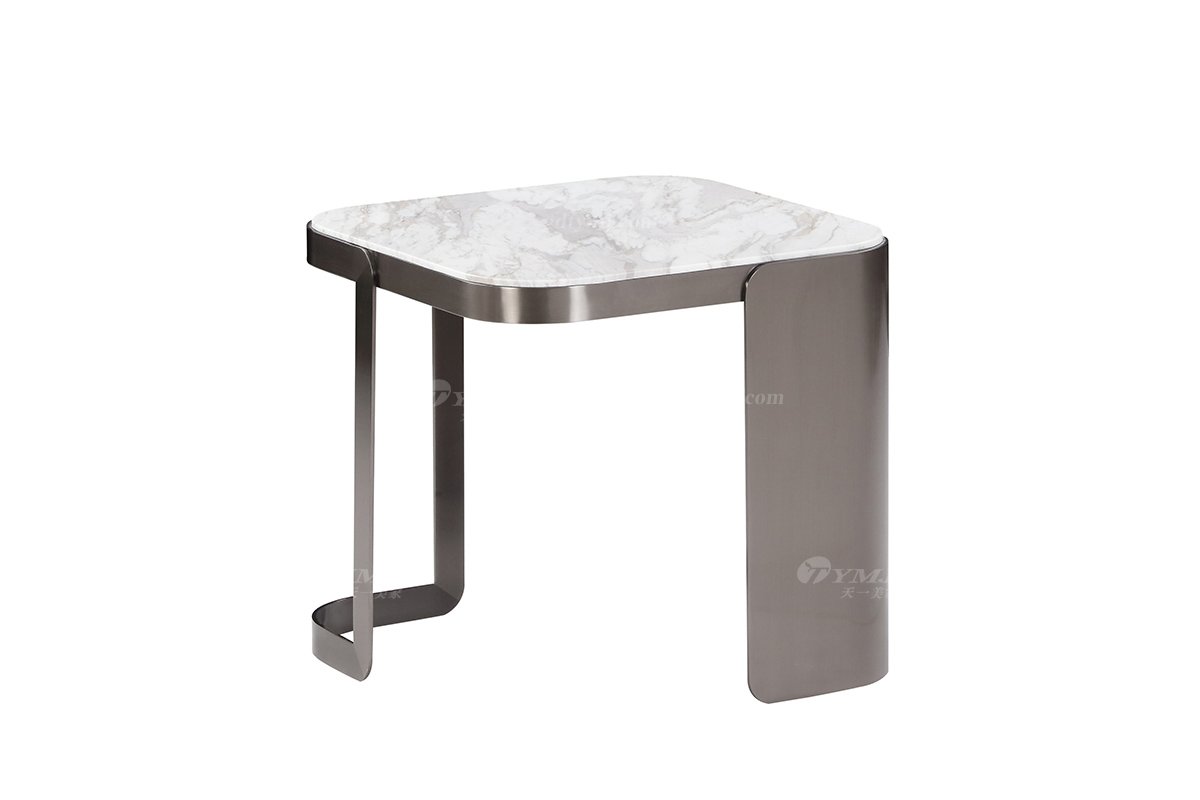  意式雅奢風(fēng)格家具高端別墅會所家具簡約高級天然大理石方角幾