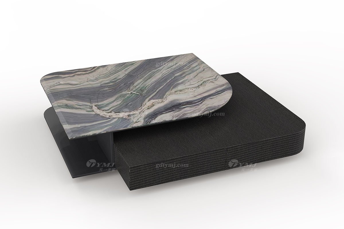  意式雅奢風(fēng)格家具高端別墅會所家具簡約實木+天然大理石茶幾