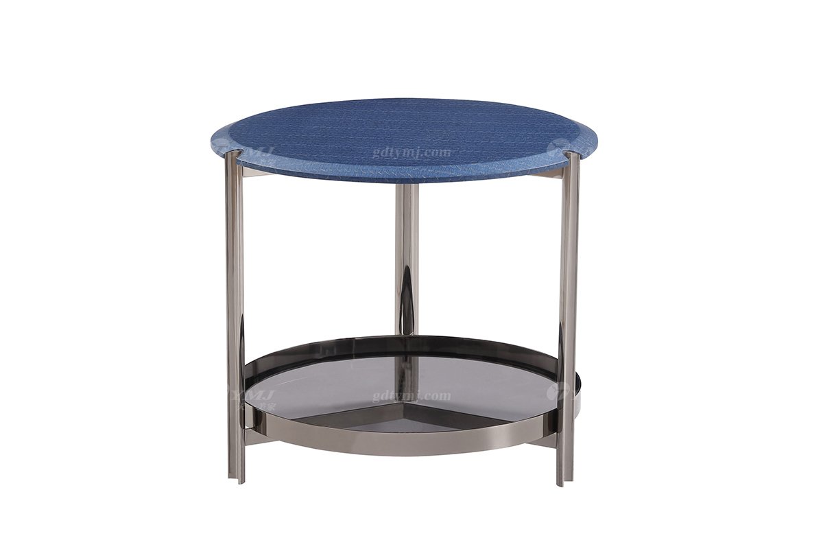  意式雅奢風(fēng)格家具高端別墅會所家具簡約實木+不銹鋼小茶幾