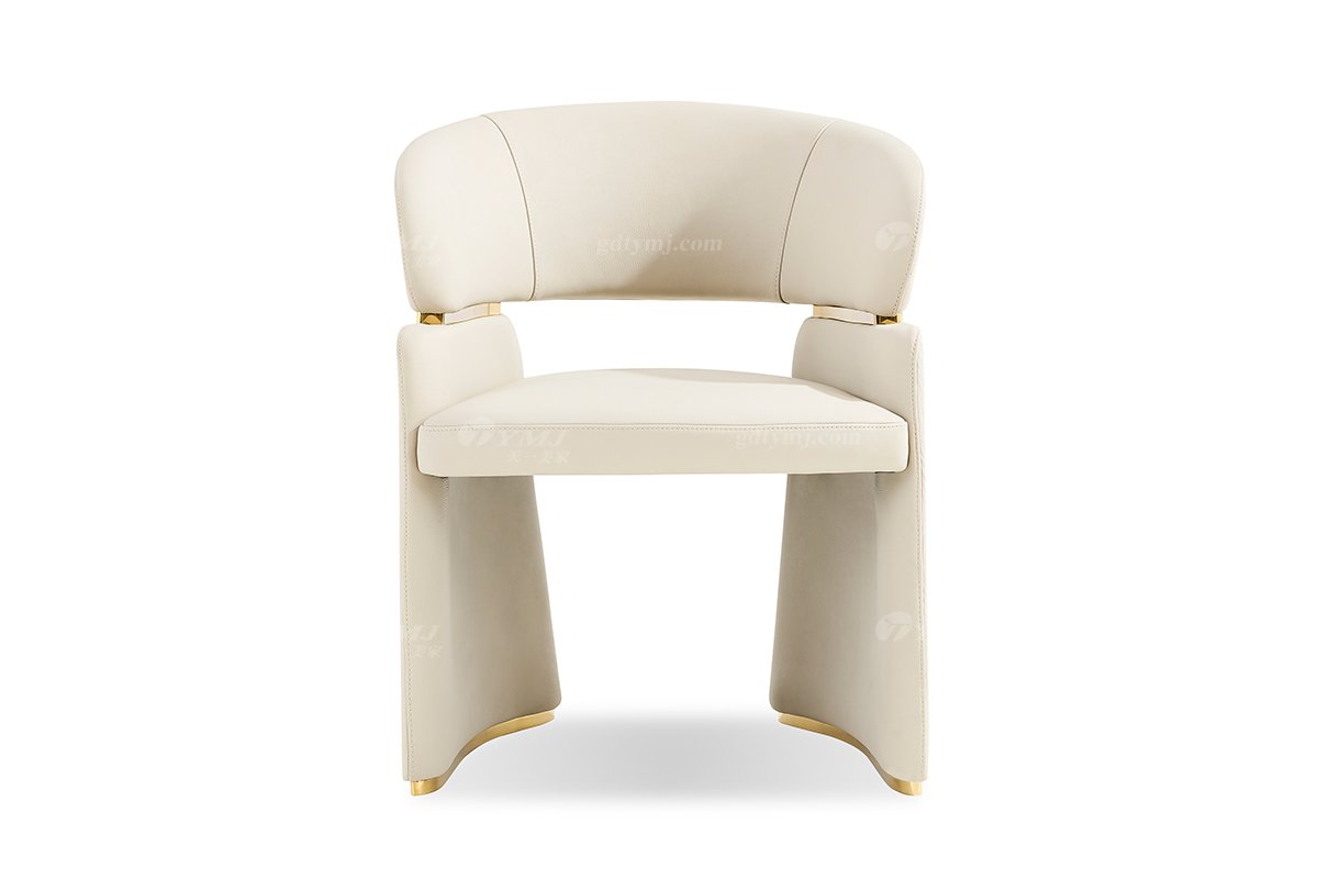 意式輕奢家具高端別墅會所大宅家用時尚奢華拉絲鈦金餐椅