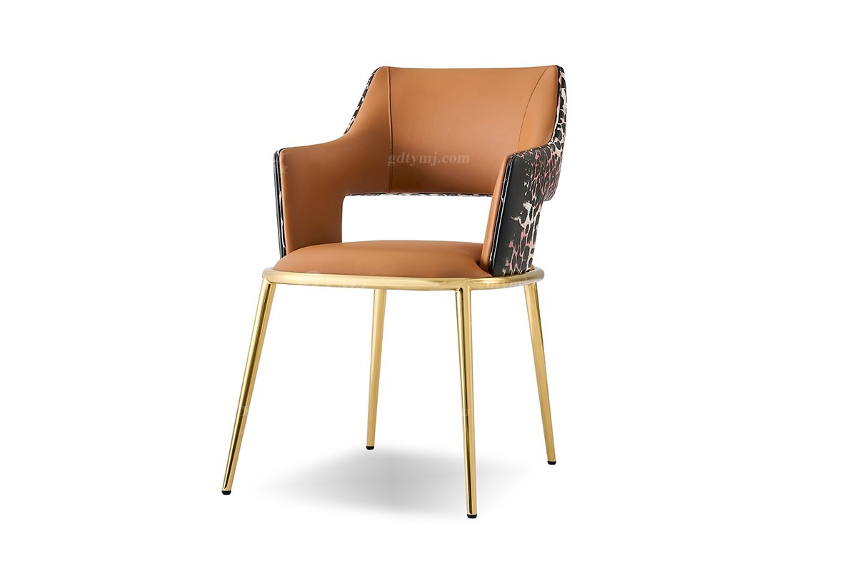 意式輕奢家具高端別墅會(huì)所大宅家用時(shí)尚奢華鈦金屬餐椅餐椅1