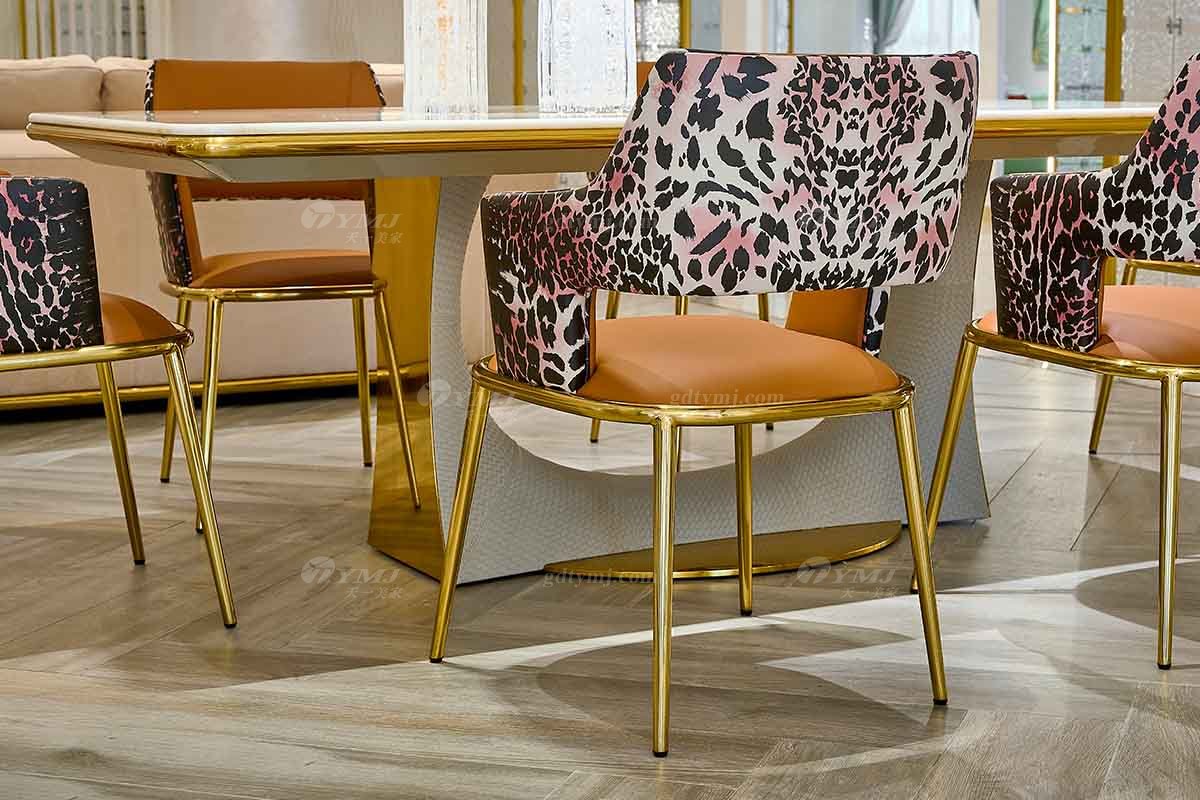 意式輕奢家具高端別墅會(huì)所大宅家用時(shí)尚奢華鈦金屬餐椅餐椅2