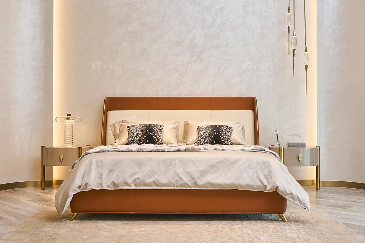 意式輕奢家具高端別墅會所豪宅家用時尚奢華大理石+鈦金屬床頭柜118B22床頭柜3