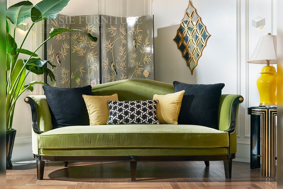 輕奢家具品牌三人位布藝沙發