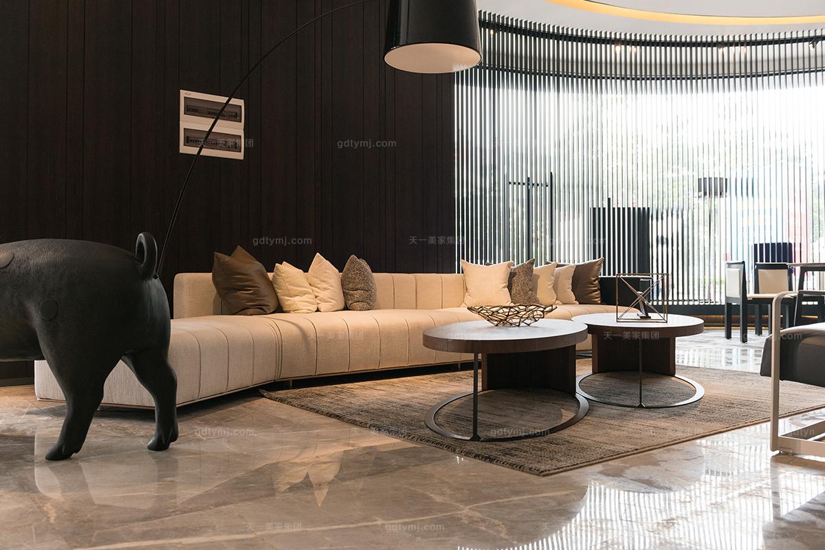 豪宅別墅家具天一美家轉角沙發