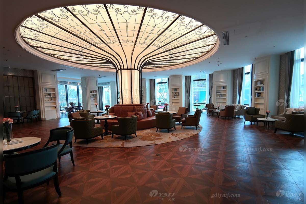 五星級酒店家具真皮圓沙發