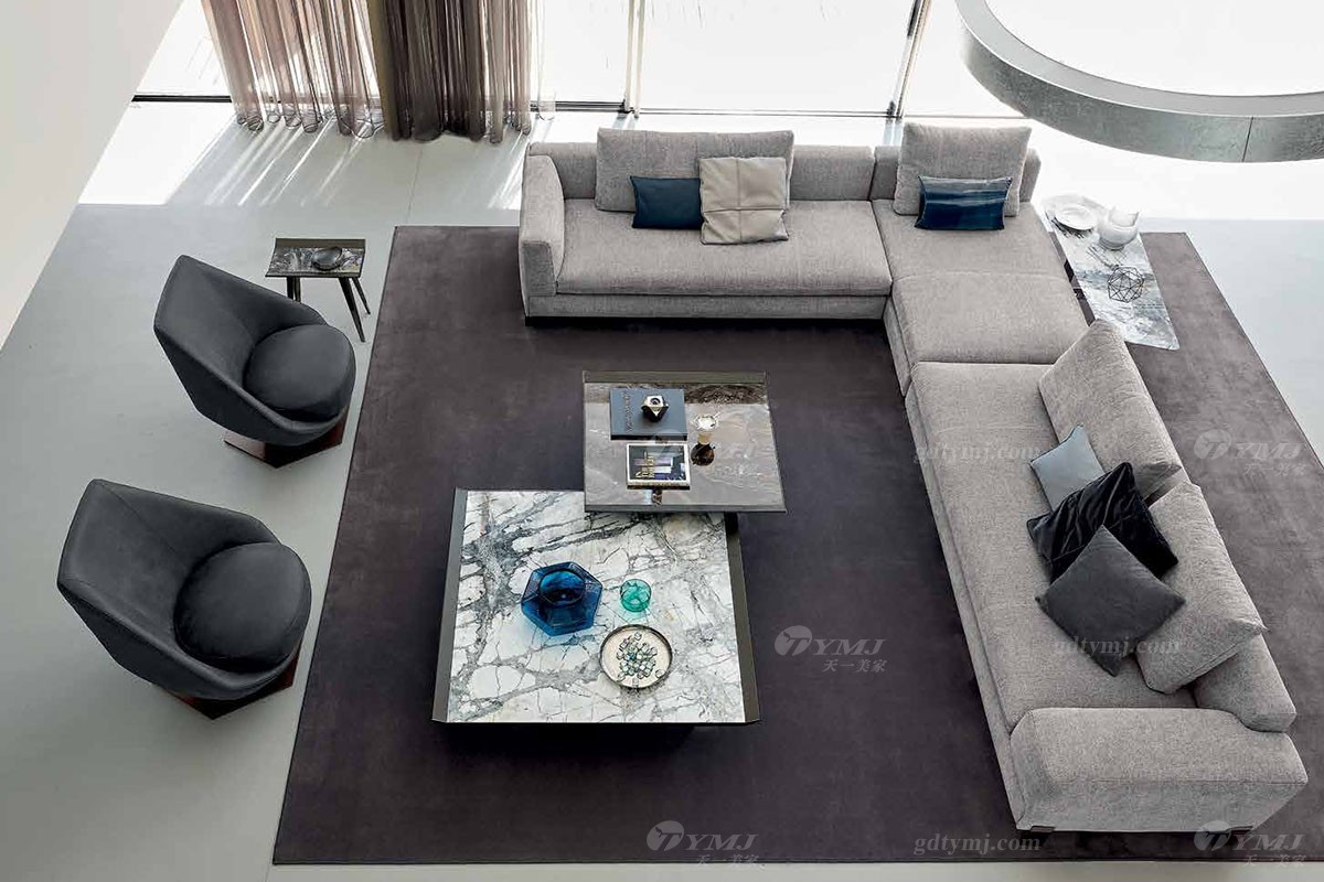 現代輕奢客廳轉角沙發