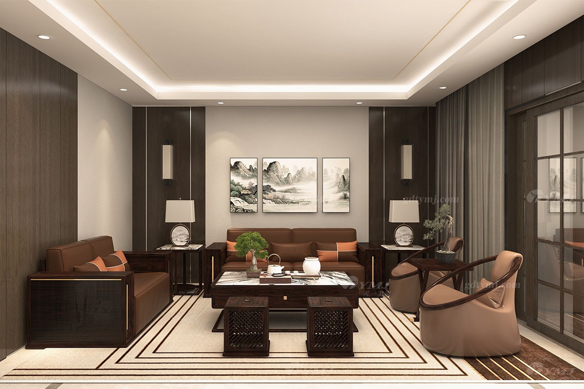 新中式客廳沙發組合