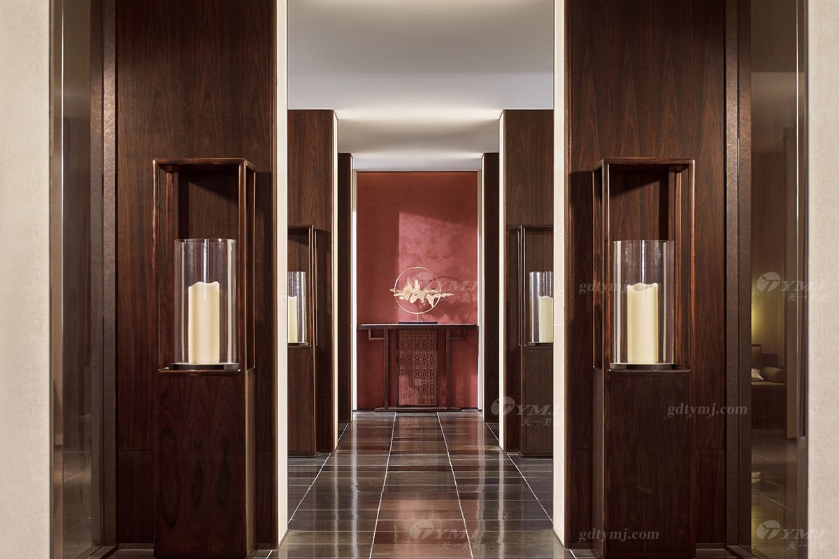新中式實木紅木玄關