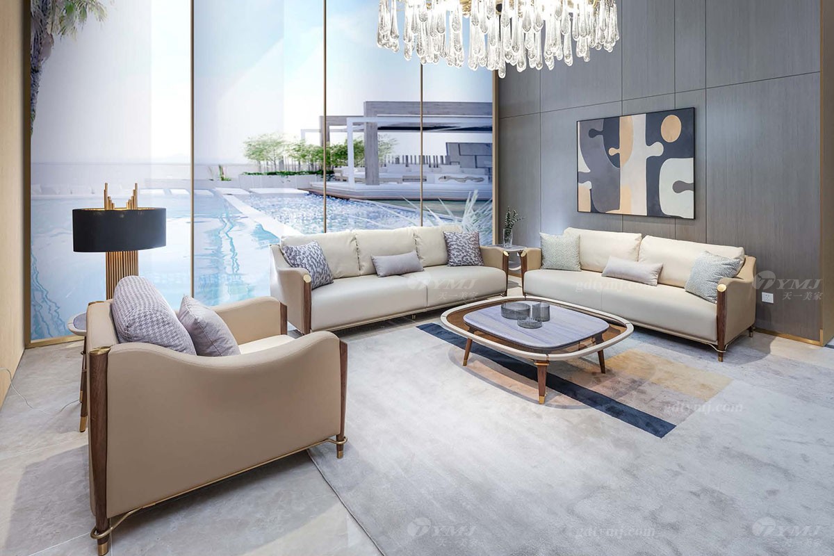 意式簡約客廳沙發組合