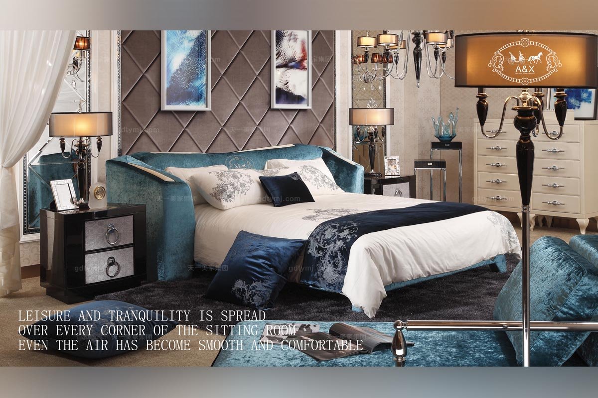高檔酒店家具后現代雙人床